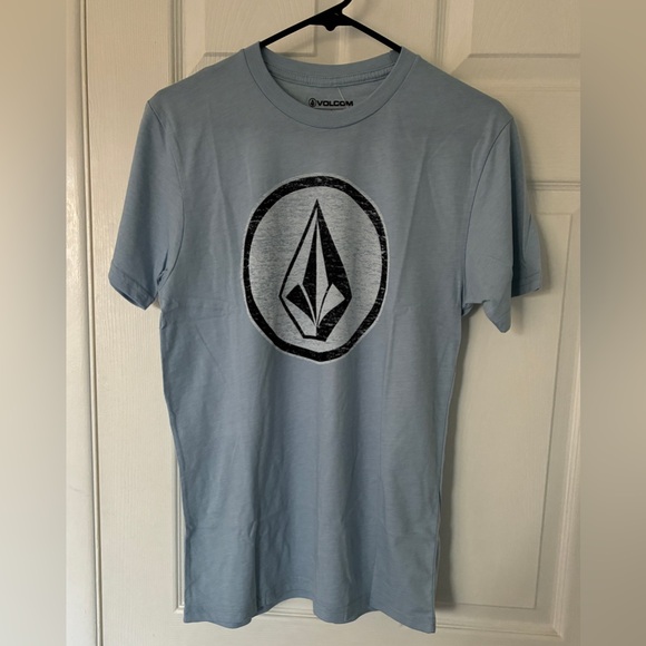 Volcom Diamond Circle T-Shirt Men's Baby Blue Graphic Tee SZ S NEW - Picture 2 of 4